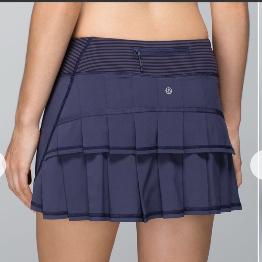 NWT Lululemon 8 Pace Setter Skirt Cadet Blue Stripe